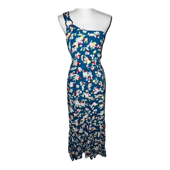 ANTHROPOLOGIE one shoulder floral maxi dress with pockets - Picture 3 of 16